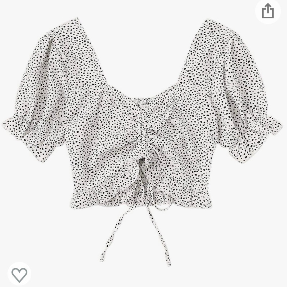 Puff Short Sleeve Crop Blouse